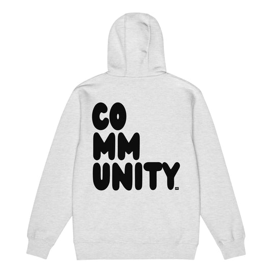 Community in Grey and Black Premium Unisex Zip-Up Hoodie - The APWT Gift Shop