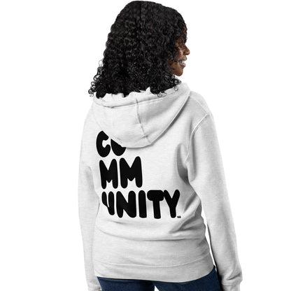 Community in Grey and Black Premium Unisex Zip-Up Hoodie - The APWT Gift Shop