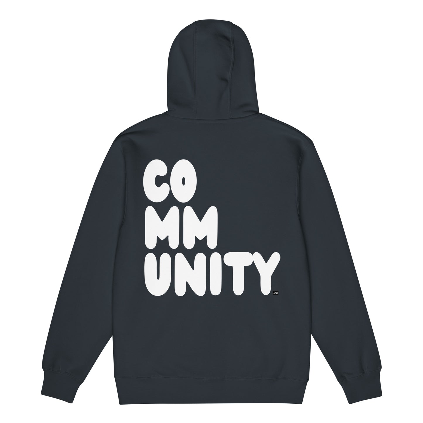 Community in Blue and White Premium Unisex Zip-Up Hoodie - The APWT Gift Shop
