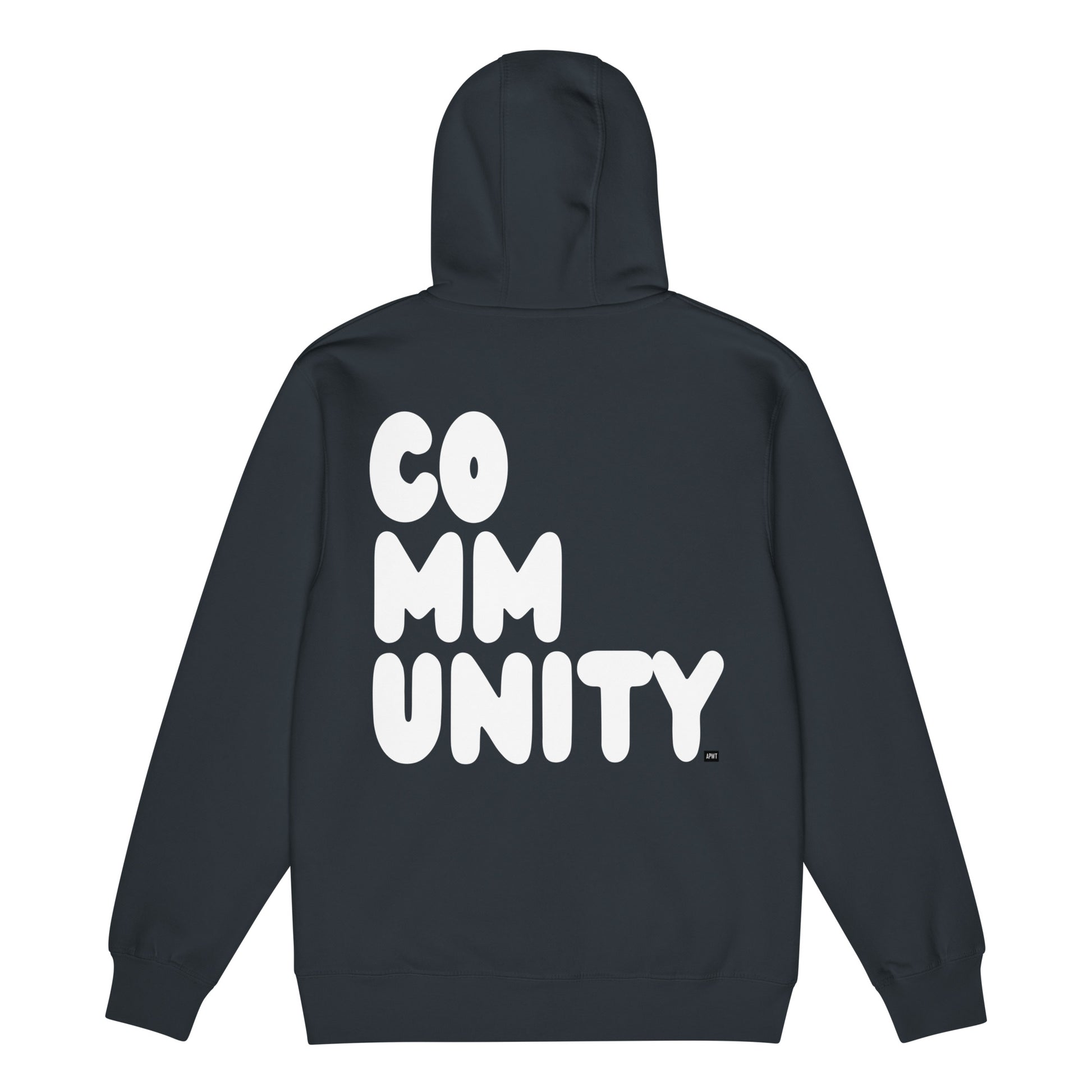 Community in Blue and White Premium Unisex Zip-Up Hoodie - The APWT Gift Shop