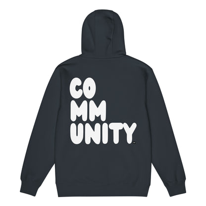 Community in Blue and White Premium Unisex Zip-Up Hoodie - The APWT Gift Shop