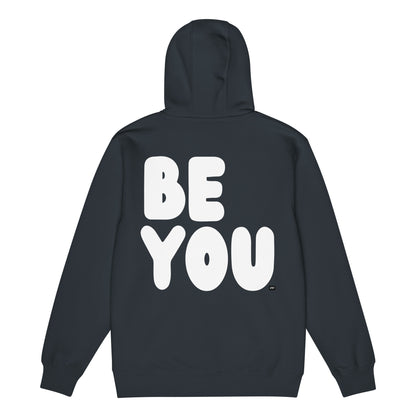 Be You in Blue and White Premium Unisex Zip-Up Hoodie - The APWT Gift Shop