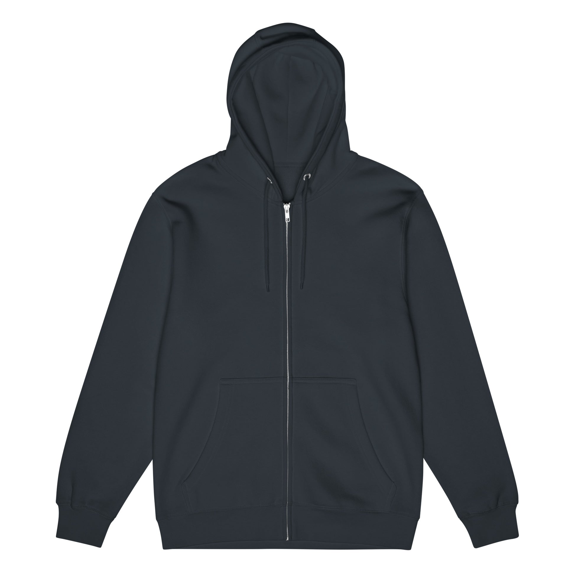 The Front of The Bride's Hoodie Premium Unisex Zip-Up Hoodie in Navy Blue