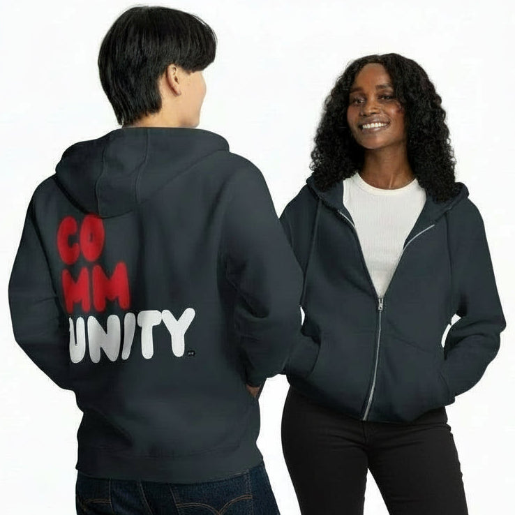 The Community Fracture Premium Unisex Zip-Up Hoodie - The APWT Gift Shop