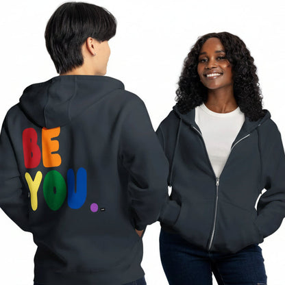 Rainbow Be You Premium Unisex Zip-Up Hoodie - Available in 2 Colors