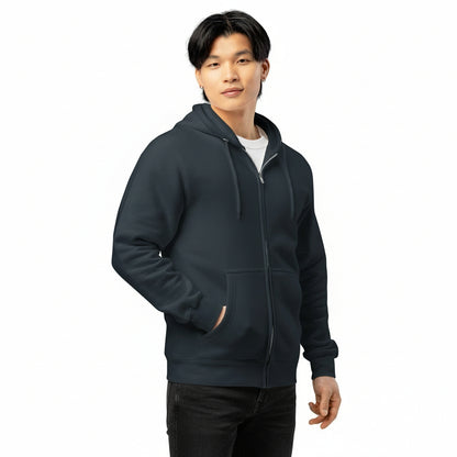 Community in Blue and White Premium Unisex Zip-Up Hoodie - The APWT Gift Shop