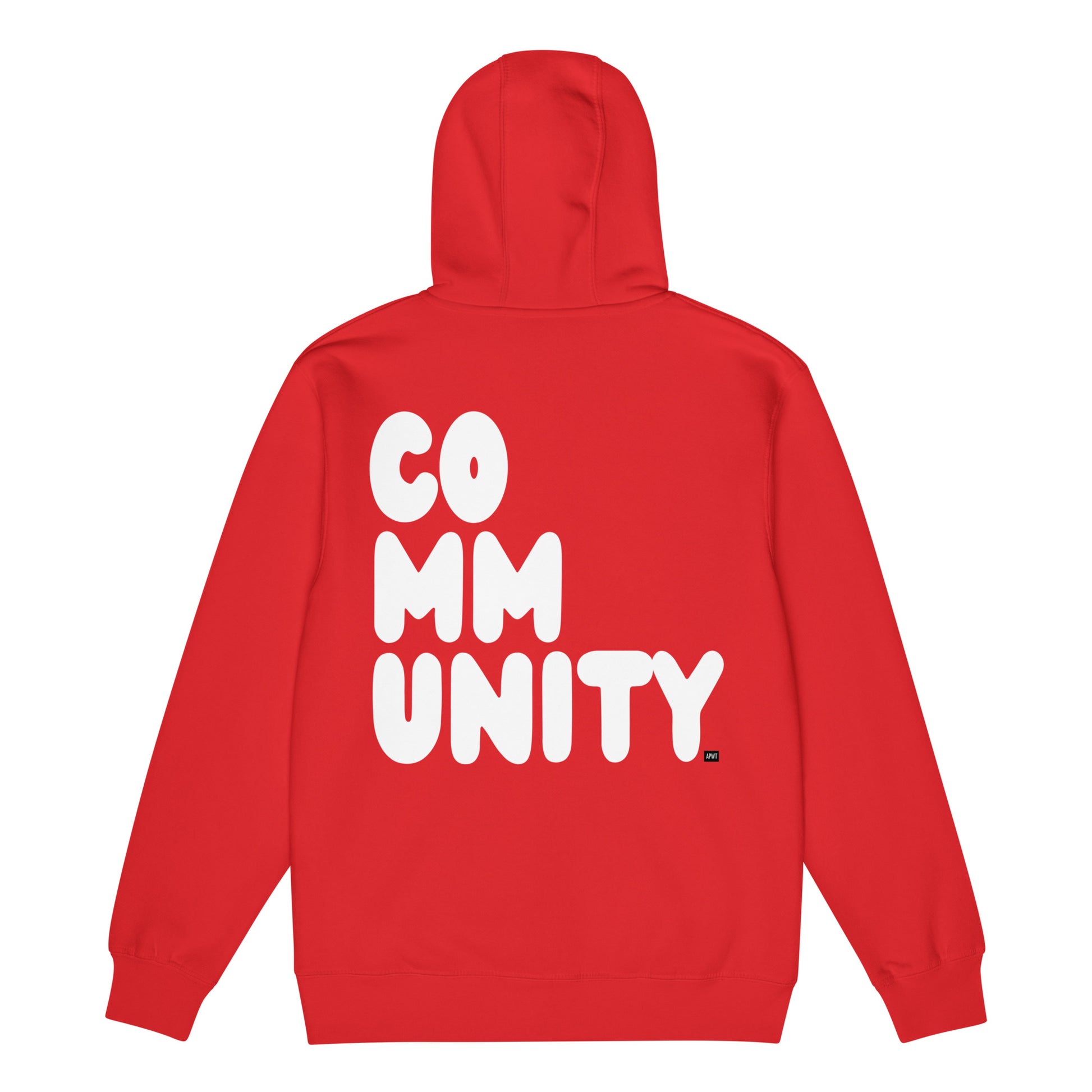 Community in Red and White Premium Unisex Zip-Up Hoodie - The APWT Gift Shop