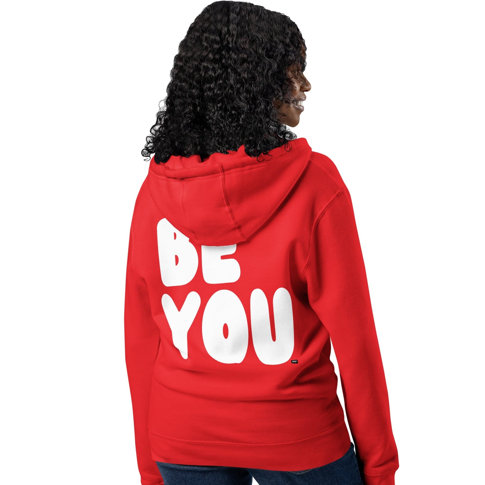 Be You in Red and White Premium Unisex Zip-Up Hoodie - The APWT Gift Shop