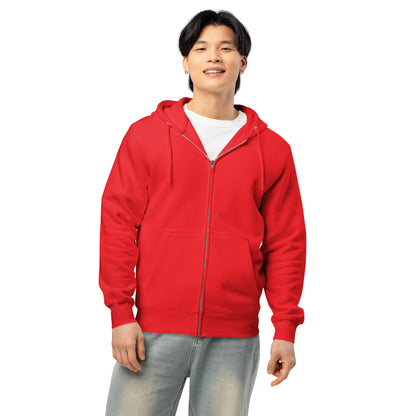 Community in Red and White Premium Unisex Zip-Up Hoodie - The APWT Gift Shop
