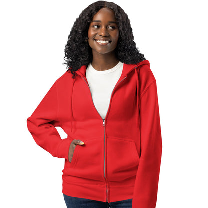 Be You in Red and White Premium Unisex Zip-Up Hoodie - The APWT Gift Shop