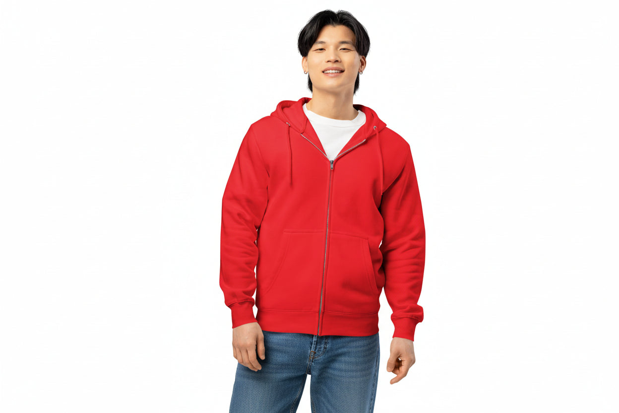 Be You in Red and White Premium Unisex Zip-Up Hoodie - The APWT Gift Shop