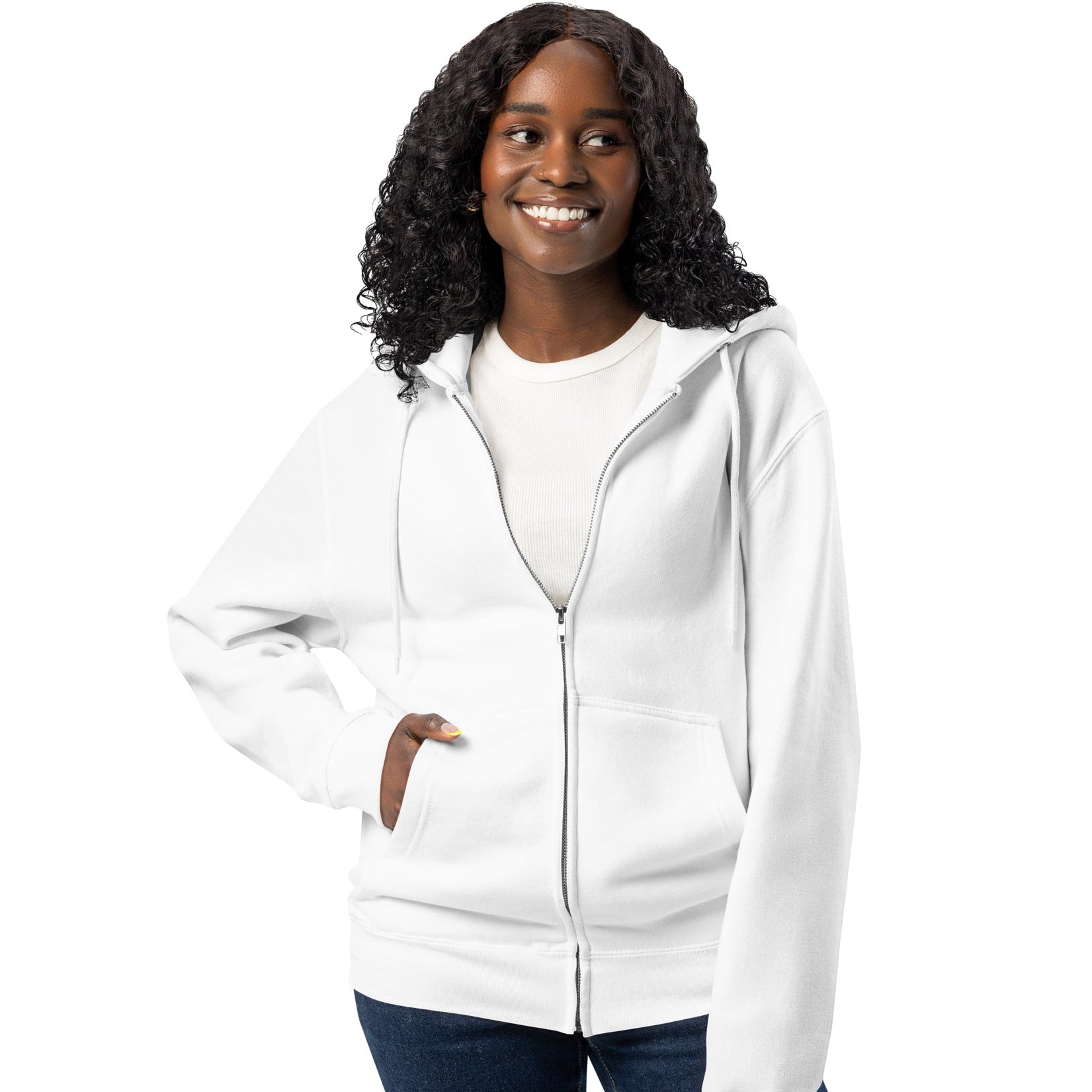 Be You in Black and White Premium Unisex White Zip-Up Hoodie - The APWT Gift Shop
