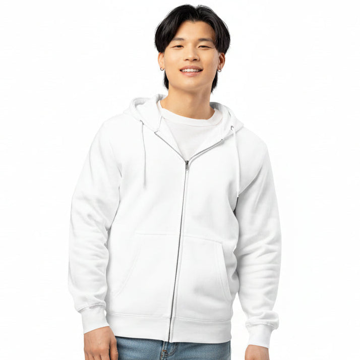 Be You in Black and White Premium Unisex White Zip-Up Hoodie - The APWT Gift Shop