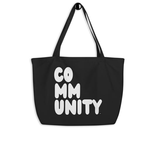 Community in Black and White Jumbo Tote Bag - The APWT Gift Shop