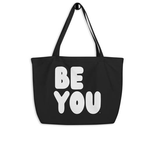 The Be You in Black and White Jumbo Tote Bag - The APWT Gift Shop