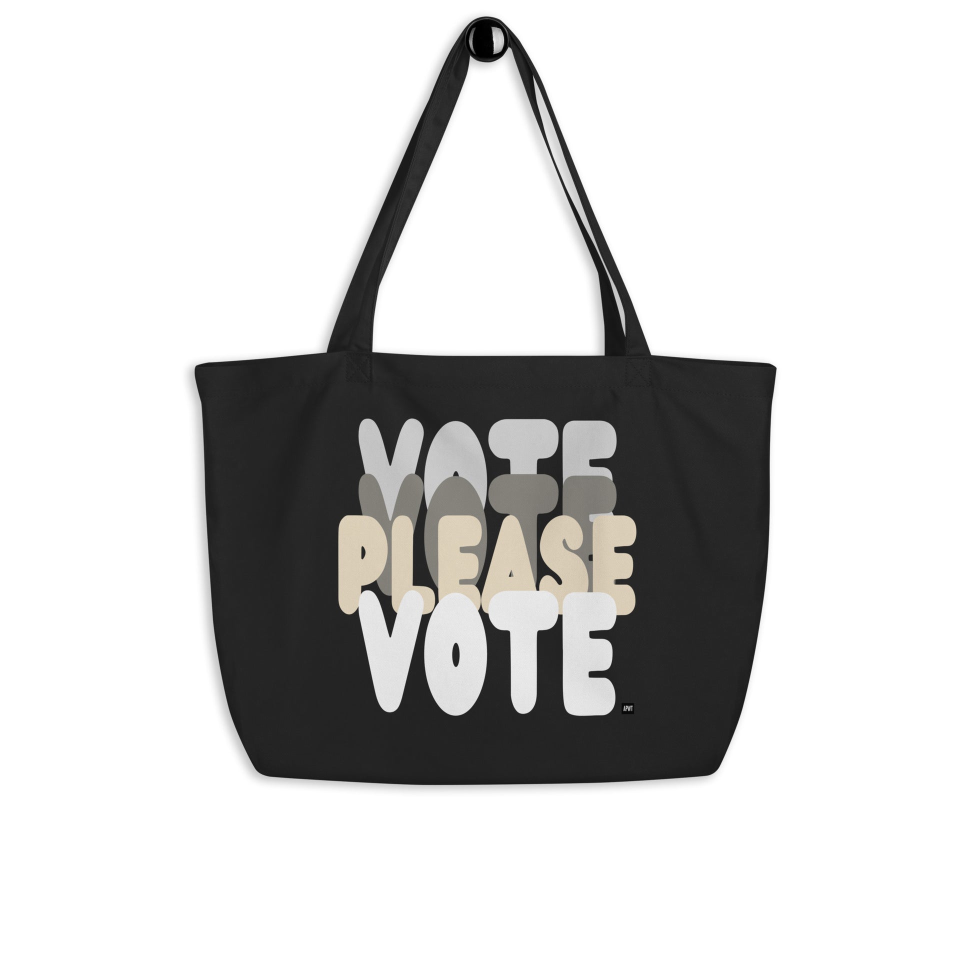 Please Vote in Black and White Jumbo Tote Bag - The APWT Gift Shop