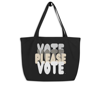 Please Vote in Black and White Jumbo Tote Bag - The APWT Gift Shop