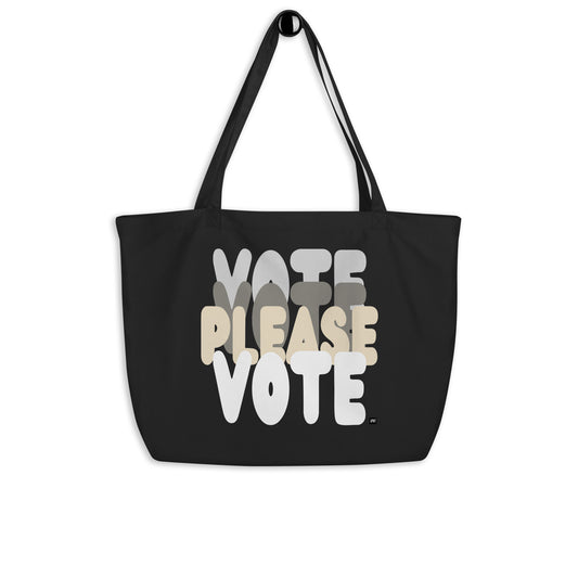Please Vote in Black and White Jumbo Tote Bag - The APWT Gift Shop