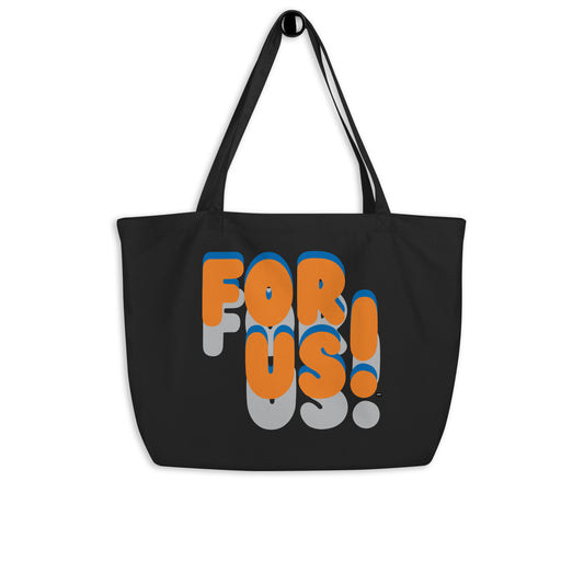 The APWT Gift Shop's For Us in Blue and Orange Jumbo Tote Bag from the For Us Collection