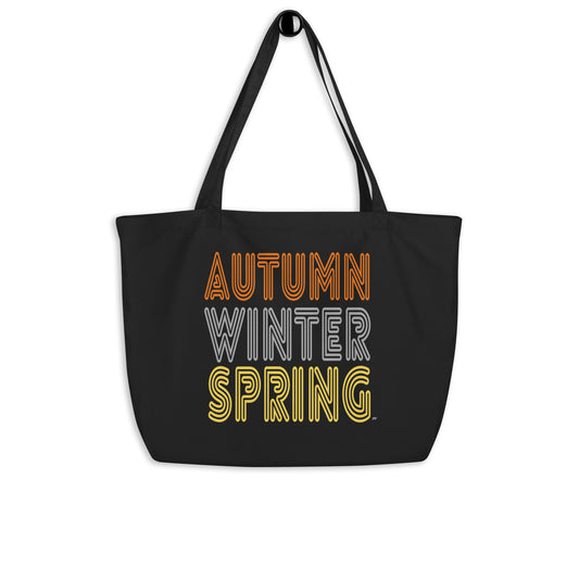 APWT Gift Shop's Fall into Autumn Jumbo Tote Bag from the Day in the life Collection in Black - Front