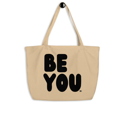 The Be You in Black and White Jumbo Tote Bag