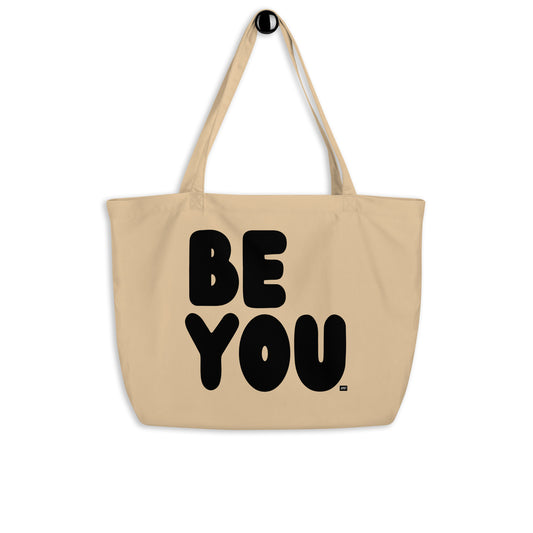 The Be You in Black and White Jumbo Tote Bag