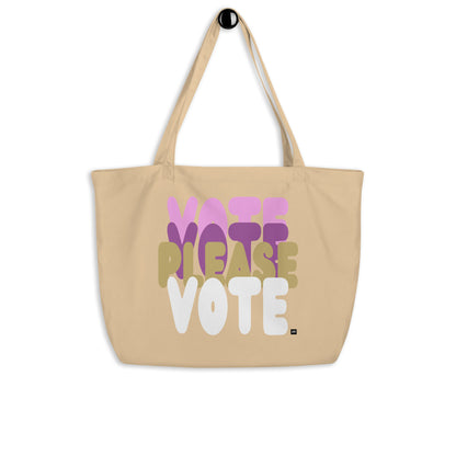 Please Vote in Pink Jumbo Tote Bag - The APWT Gift Shop