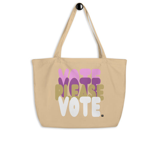 Please Vote in Pink Jumbo Tote Bag - The APWT Gift Shop
