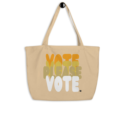 Please Vote in Orange Jumbo Tote Bag - The APWT Gift Shop
