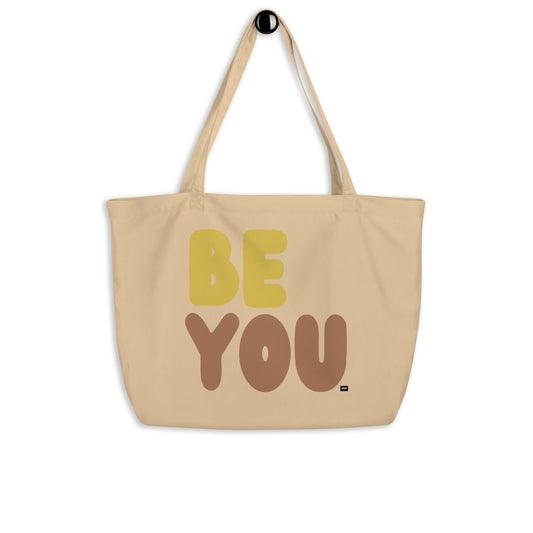 Be You in Yellow and Brown Jumbo Tote Bag - The APWT Gift Shop