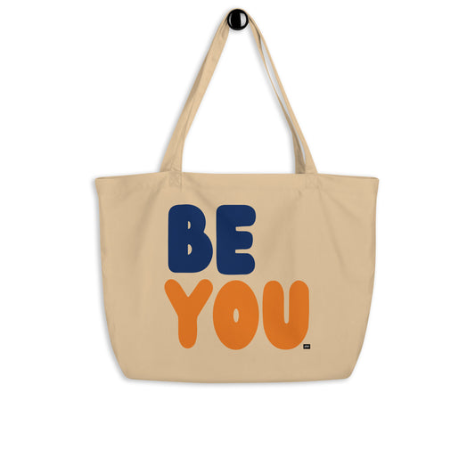Be You in Blue and Orange Jumbo Tote Bag - The APWT Gift Shop