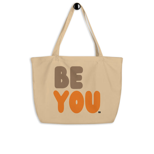 Be You in Brown and Orange Jumbo Tote Bag - The APWT Gift Shop