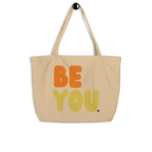Be You in Orange and Yellow Jumbo Tote Bag - The APWT Gift Shop