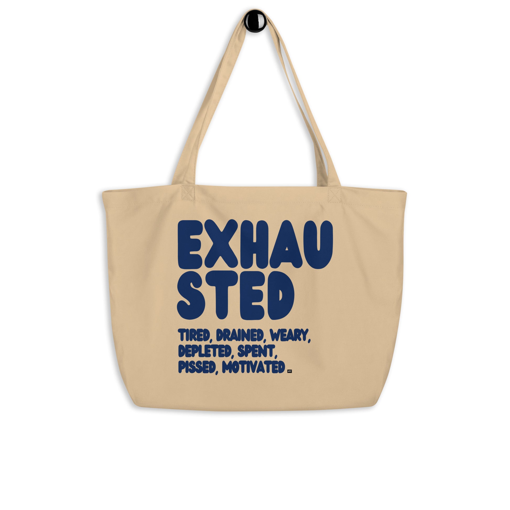 Exhausted in Blue Jumbo Tote Bag - The APWT Gift Shop