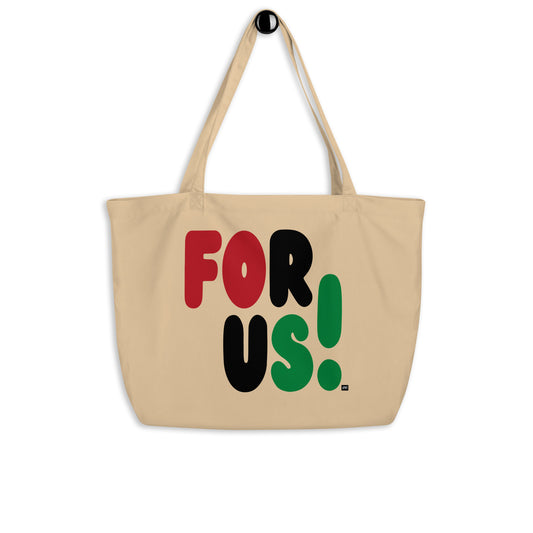 The For Us in Red, Black, and Green Jumbo Tote Bag - The APWT Gift Shop