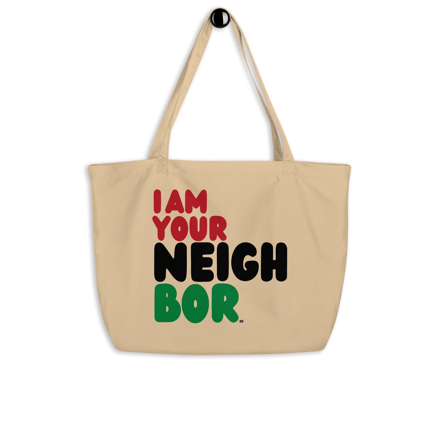 I Am Your Neighbor in Black Jumbo Tote Bag - The APWT Gift Shop