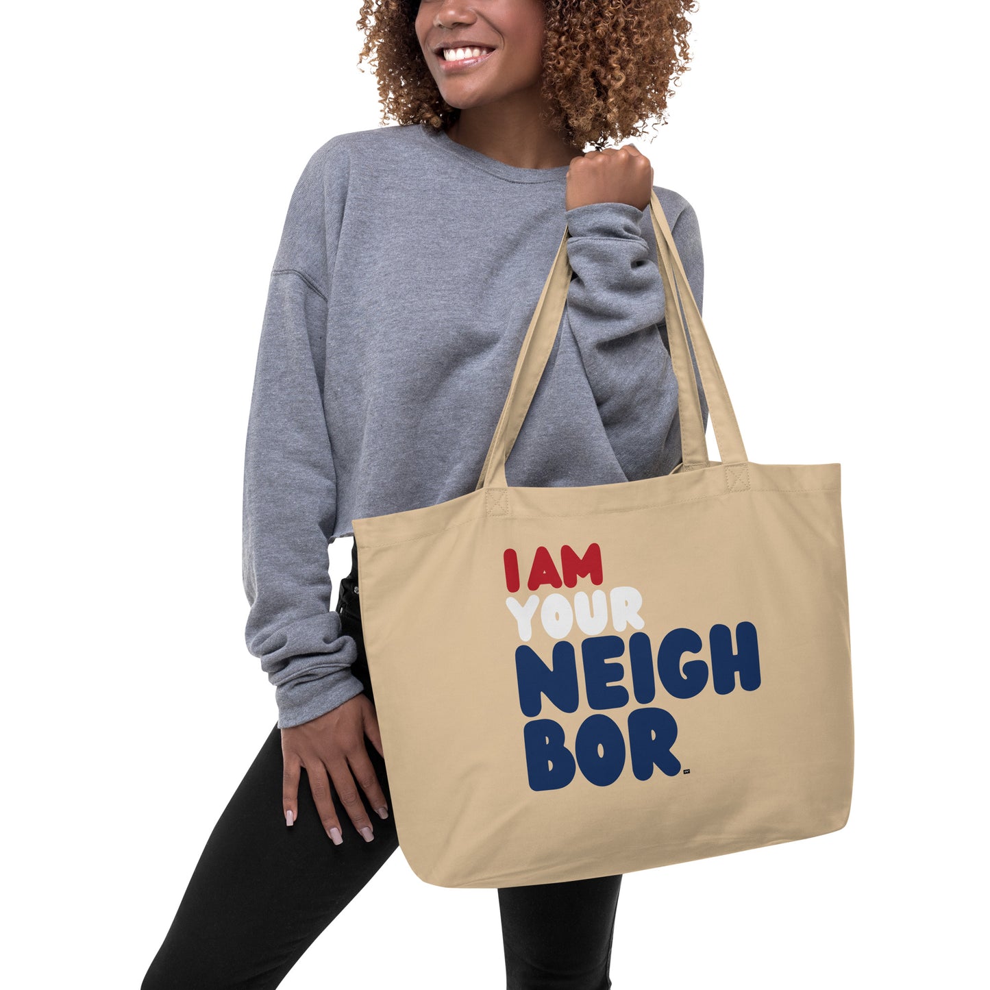 I Am Your Neighbor in Turmoil Jumbo Tote Bag - The APWT Gift Shop