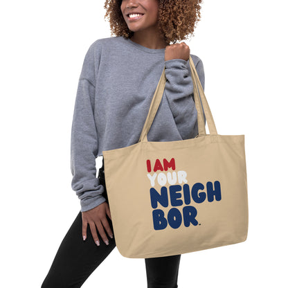 I Am Your Neighbor in Turmoil Jumbo Tote Bag - The APWT Gift Shop
