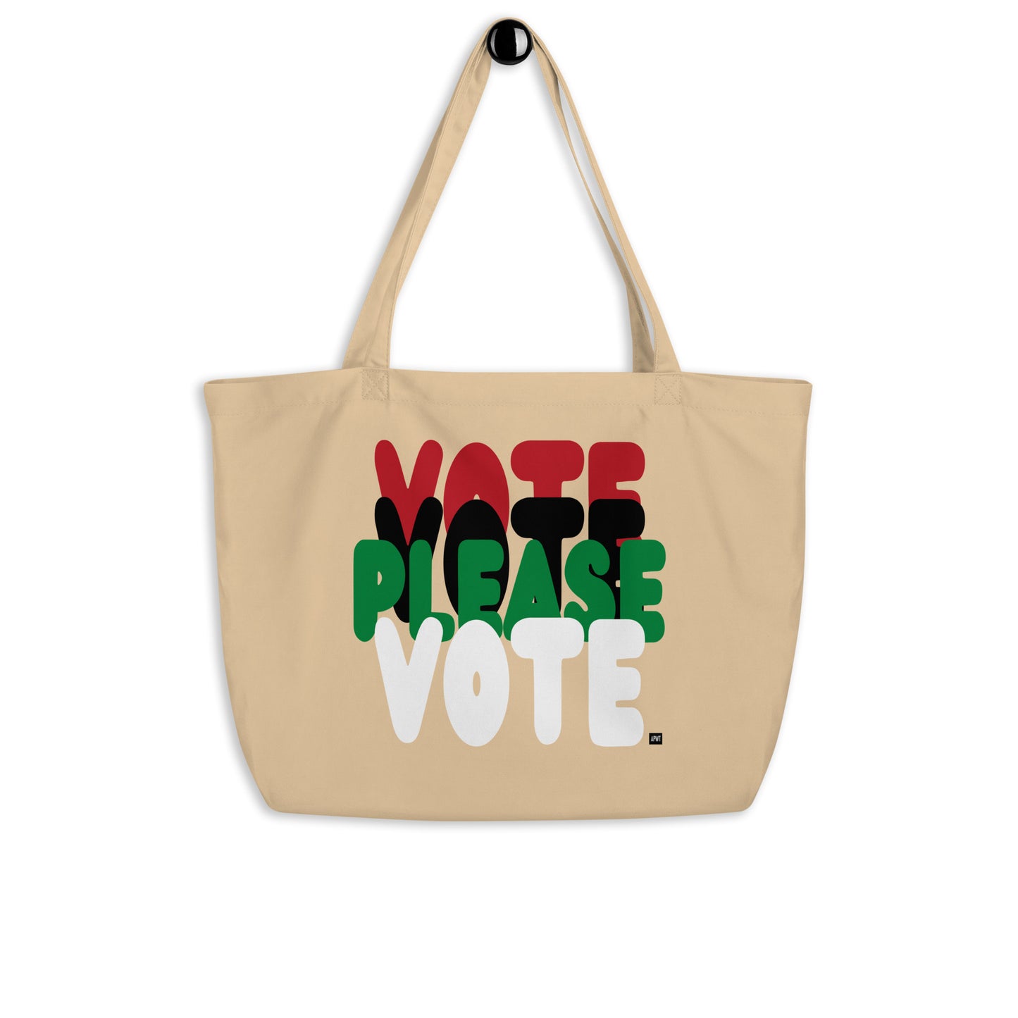 Please Vote in Black Jumbo Tote Bag - The APWT Gift Shop