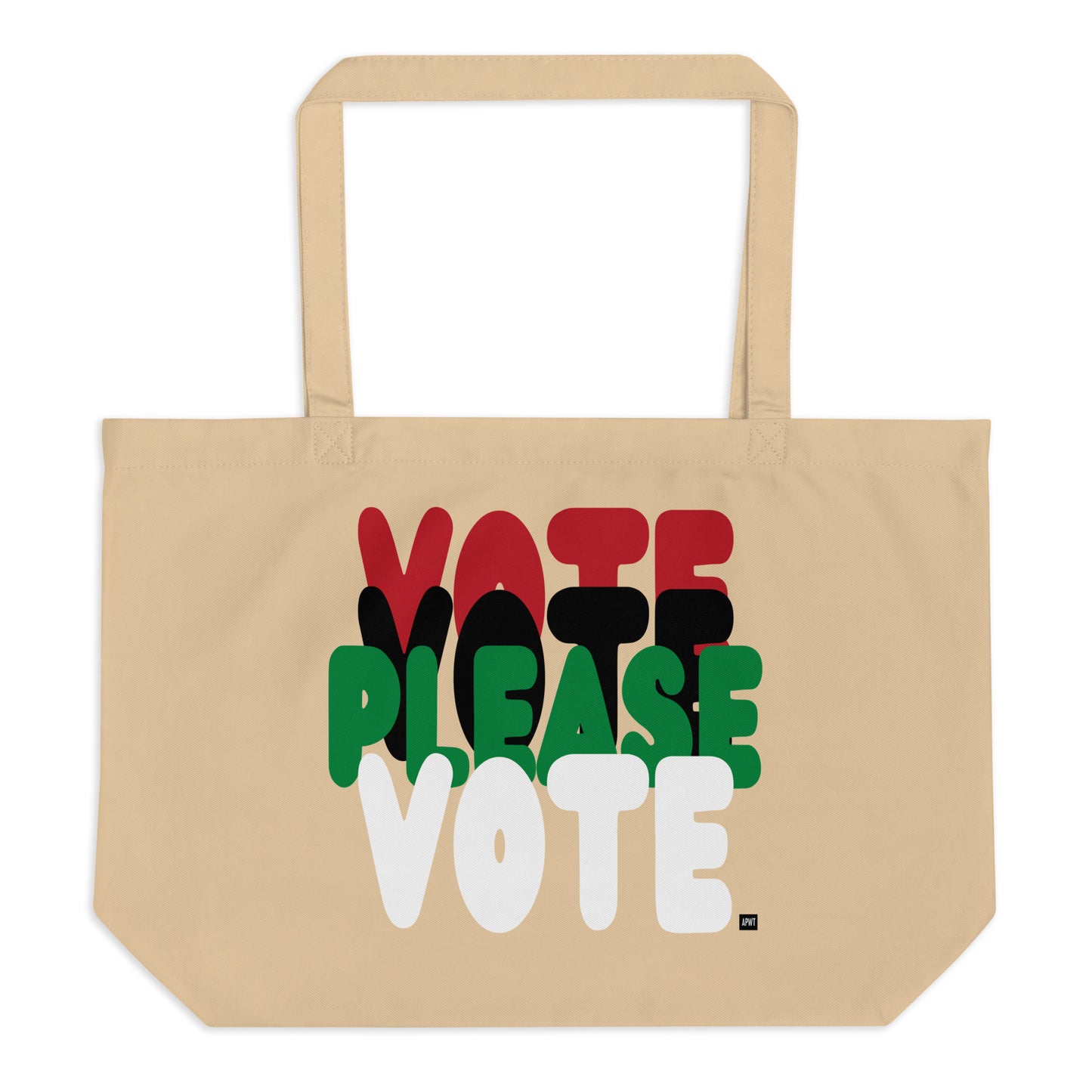 Please Vote in Black Jumbo Tote Bag - The APWT Gift Shop