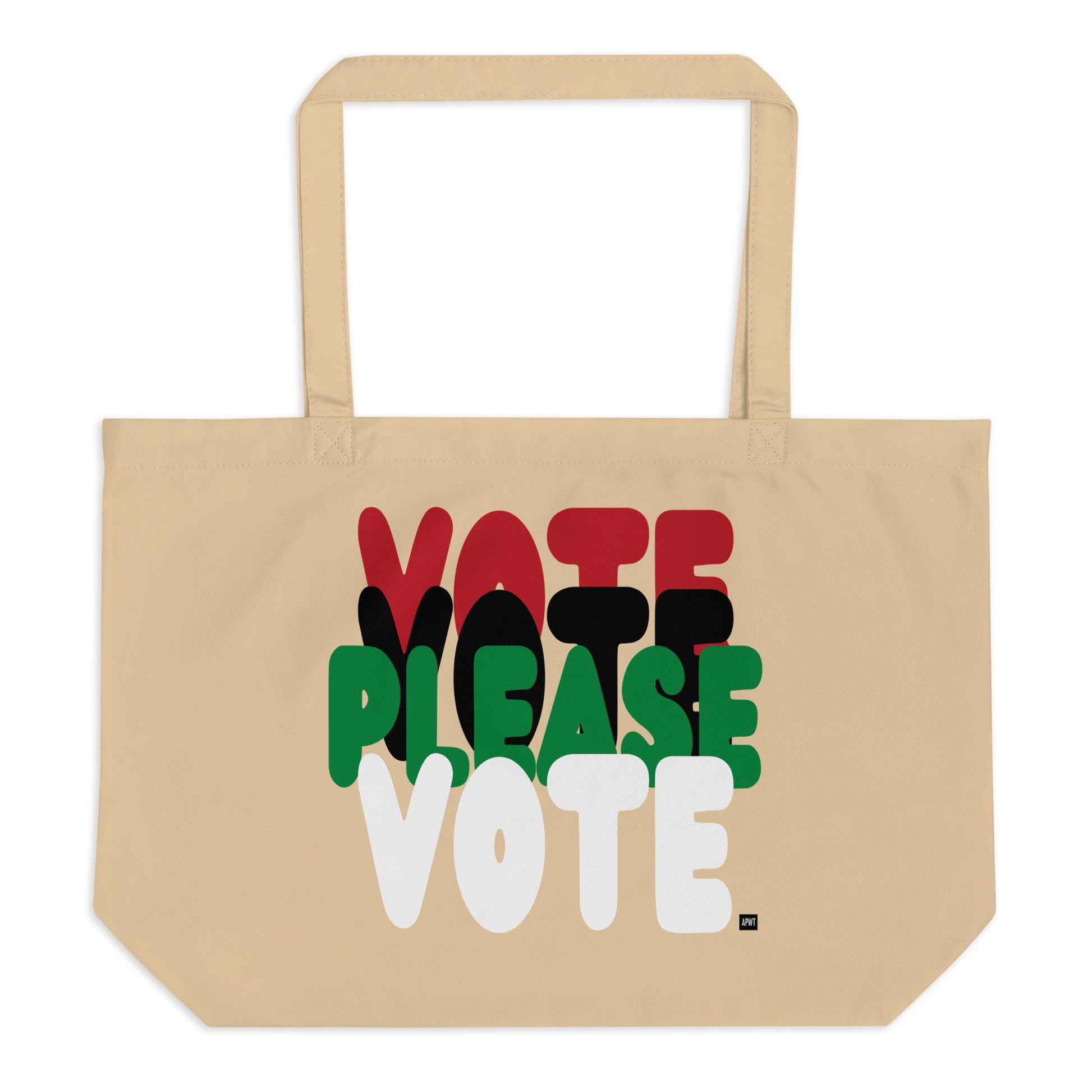 Please Vote in Black Jumbo Tote Bag - The APWT Gift Shop
