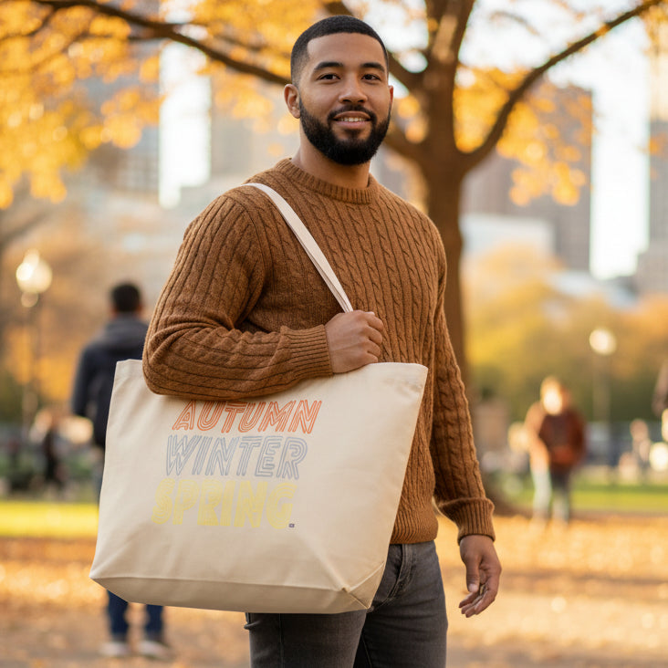 Fall into Autumn Jumbo Tote Bag - Available in 2 Colors