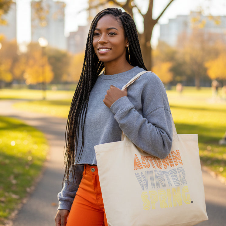 Fall into Autumn Jumbo Tote Bag - Available in 2 Colors