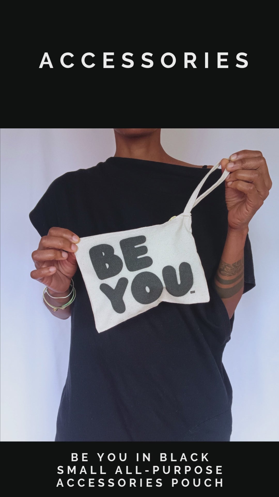 The Be You in Black Small All-Purpose Accessories Pouch - The APWT Gift Shop