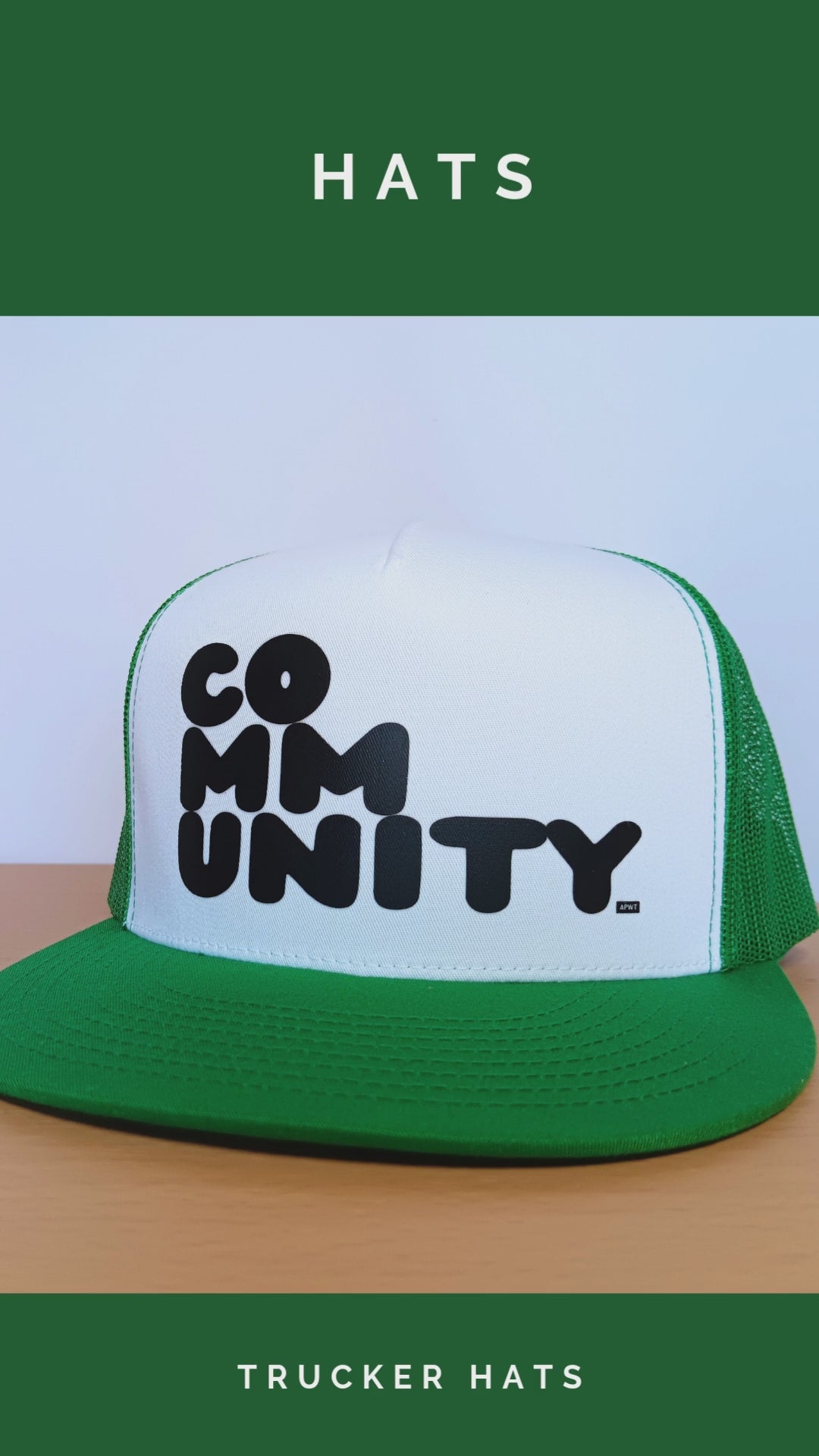 Community in Black and White Trucker Hat - The APWT Gift Shop