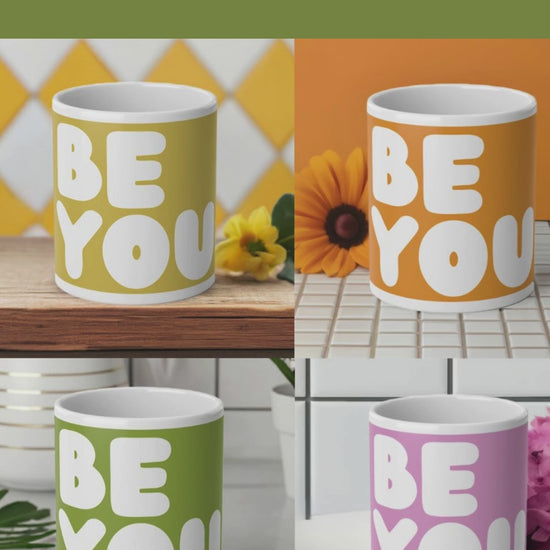Be You in Lime Green Jumbo Mug - Product Demonstration