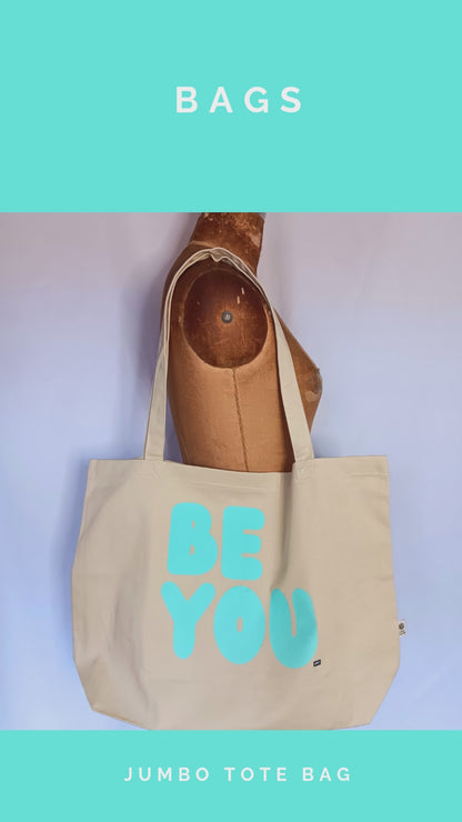 Be You in Turquoise Jumbo Tote Bag - Product Video