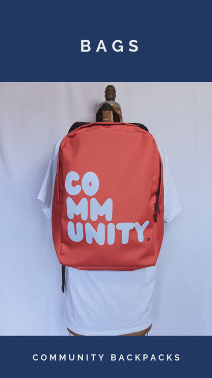 A Community in Dark Blue Backpack