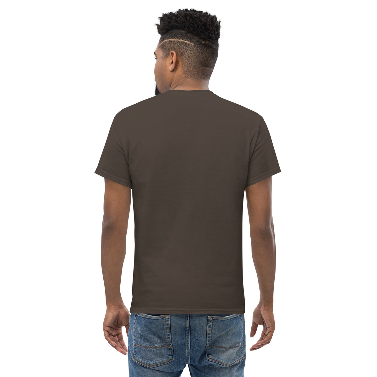 The APWT Gift Shop's the Groomsmen Unisex T-Shirt  from the APWT Wedding Shop and Day in the Life Collection in Brown - Back
