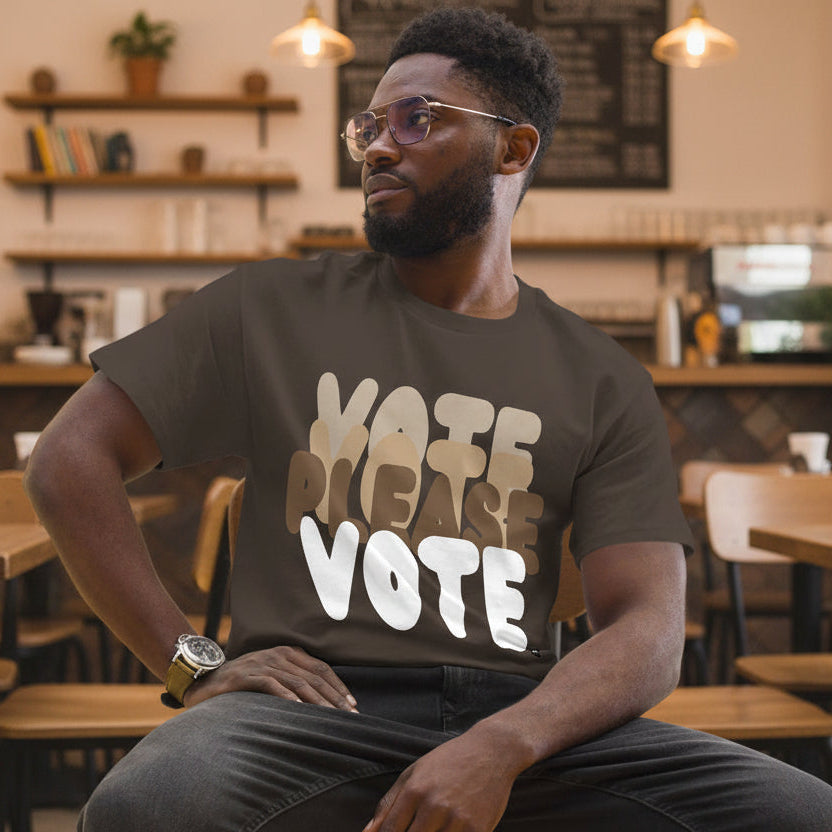 Please Vote in Brown Love Unisex T-Shirt